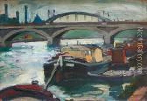 Le Pont Oil Painting - Seweryn Szrejer