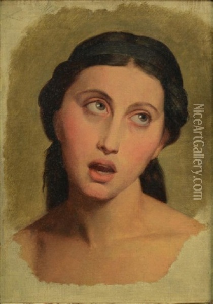 Tete De Rachel, Le Tragedienne Oil Painting - Jean-Auguste-Dominique Ingres