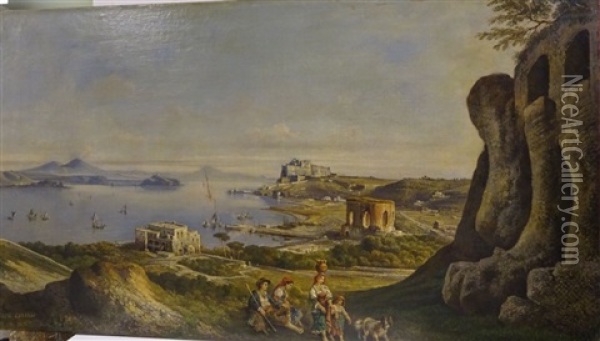 Vue De Naples Oil Painting - Consalvo Carelli