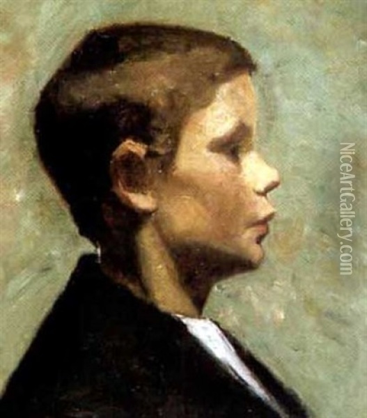Pojke I Profil Oil Painting - Marie Kriyer