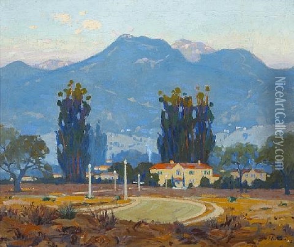Early Morning, San Gabriel Mountains, Pasadena Oil Painting - Ferdinand Kaufmann