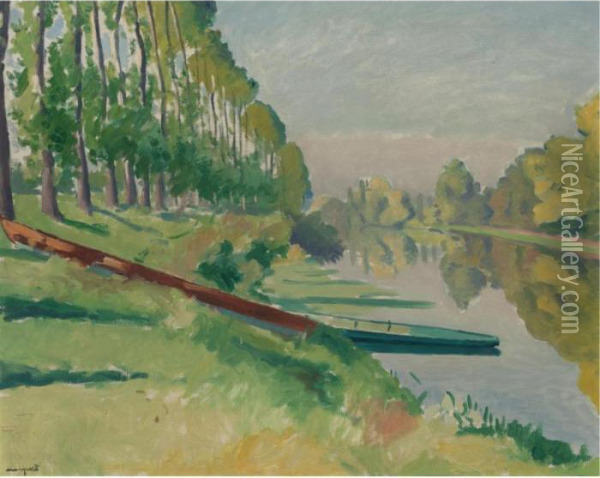 Herblay, Les Peupliers Oil Painting - Albert Marquet