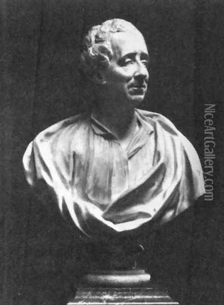 Bust of Montesquieu Oil Painting - Jean-Baptiste Lemoyne II