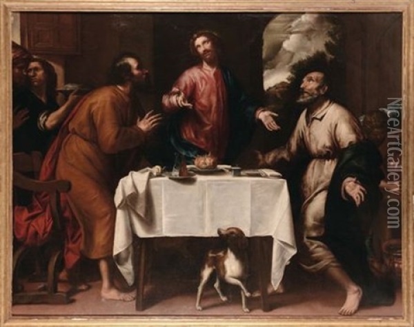 Gesu In Emmaus Oil Painting - Giovanni Battista Casoni