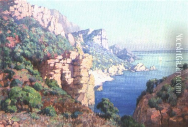 Calanques Oil Painting - Eugene Deshayes
