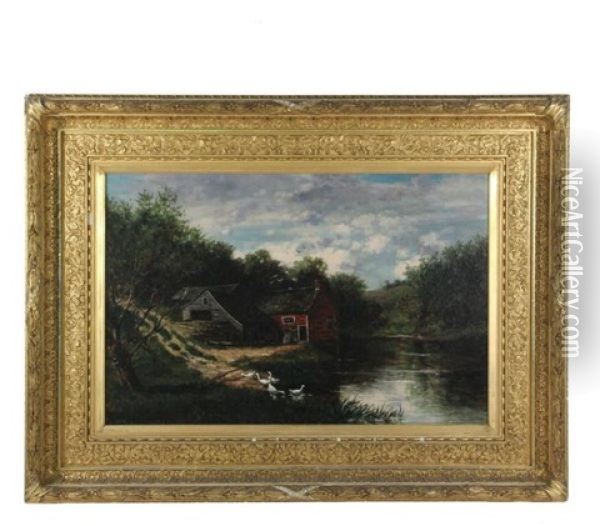 Old Mill At Andover Oil Painting - Frank Henry Shapleigh