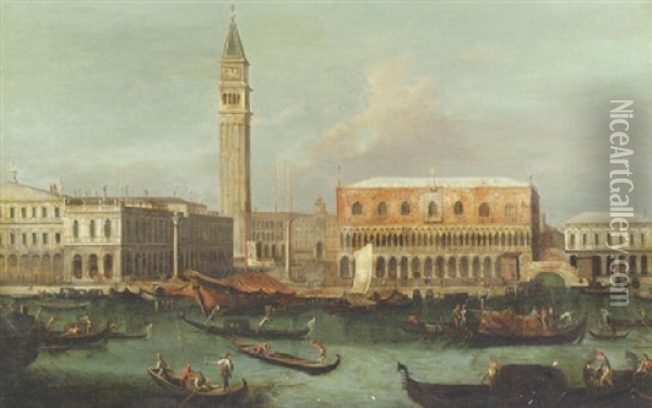 The Molo, Venice, From The Bacino Di San Marco Oil Painting - Michele Marieschi