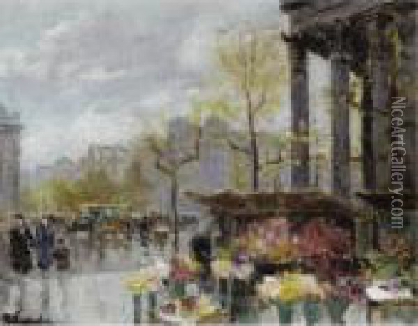 La Madleine, Paris Oil Painting - Georges Lapchine