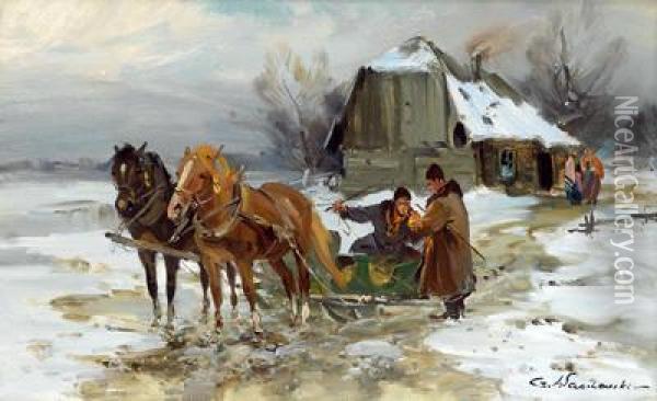 Vorfruhling Oil Painting - Ignacy (Czeslaw Wasilewski) Zygmuntowicz