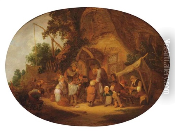 Peasants Making Music At A Village Feast Oil Painting - Adriaen Jansz van Ostade