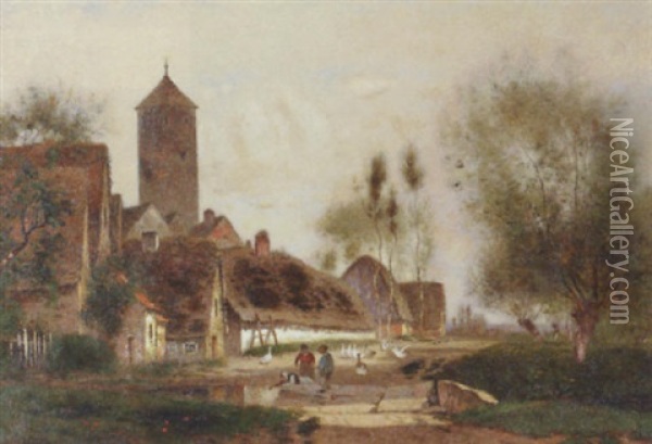 Near Rotterdam Oil Painting - Alfred Cornelius Howland