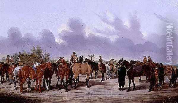 The Irish Horse Fair Oil Painting - F.C. Turner