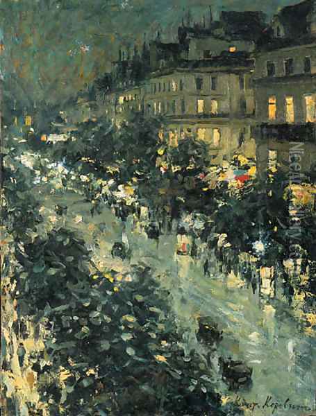 Paris by Night Oil Painting - Konstantin Alexeievitch Korovin