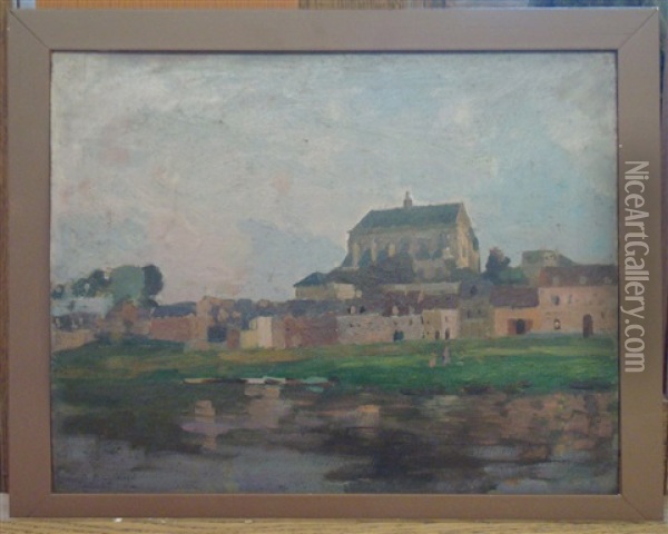 Pont De L'arche Oil Painting - Albert Marie (Adolphe) Dagnaux