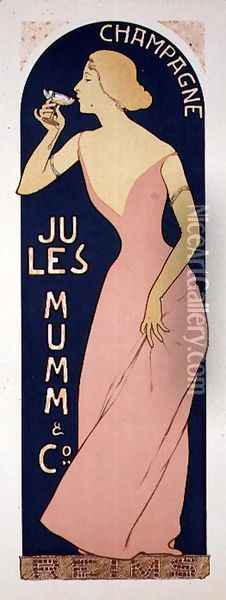 Poster Design for Champagne by Jules Mumm and Co., Reims, 1895 Oil Painting - Maurice Realier-Dumas