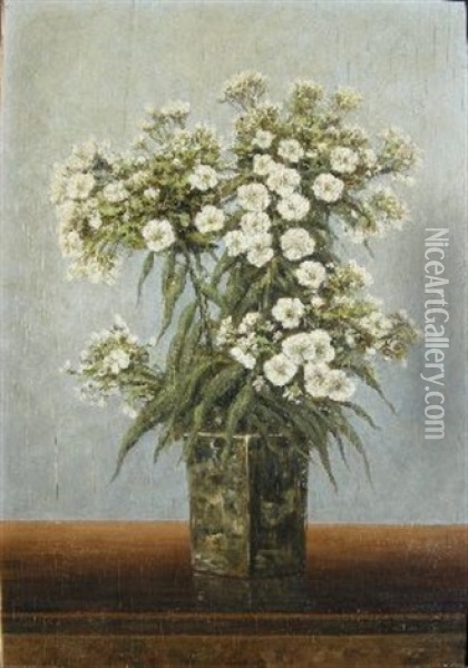 Still Life With Flowers In A Vase Oil Painting - Hermanus Koekkoek the Younger