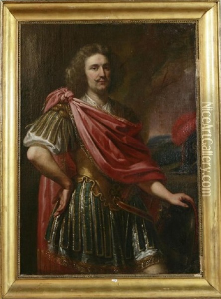 Ritratto Di Condottiero Con Manto Rosso Oil Painting - Ferdinand Bol