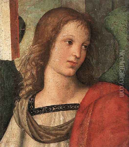 Angel Fragment Of The Baronci Altarpiece Oil Painting - Raphael