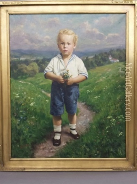 Portrait Of A Boy Oil Painting - Emil Rau