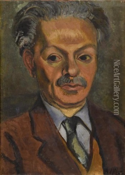 Portrait Du Peintre Simon Levy (1886-1973) Oil Painting - Andre Utter