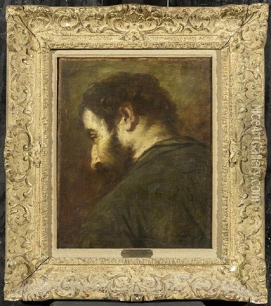 Bildnis Eines Mannes Oil Painting - Adolphe Felix Cals