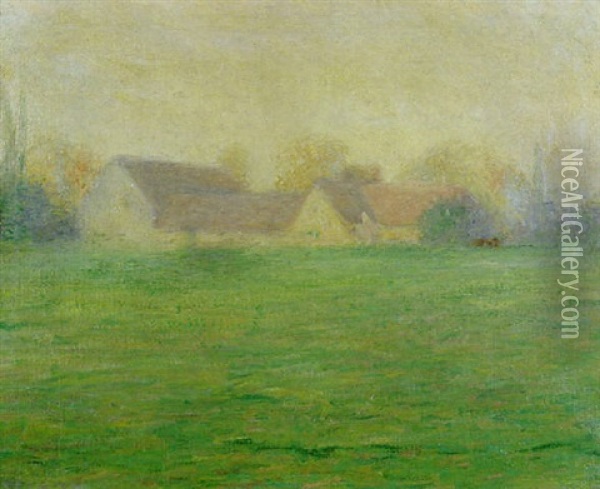 Fog And Sun In Giverny Oil Painting - John Leslie Breck