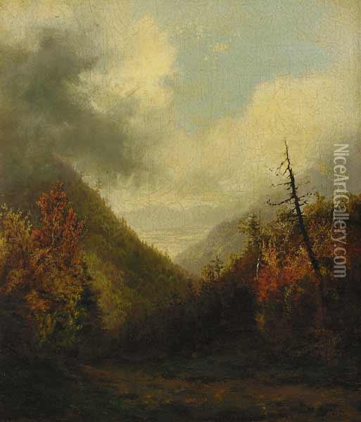 Mountain Landscape In Autumn Oil Painting - Homer Dodge Martin