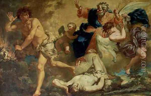 The Fall of Cain Oil Painting - Giambattista Mengardi