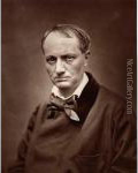 Charles Baudelaire + Short Biography Book Oil Painting - Etienne Carjat
