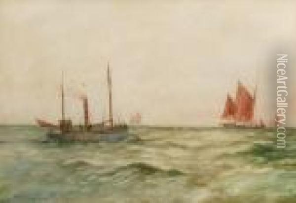 The Fishing Fleet Oil Painting - William Minshall Birchall