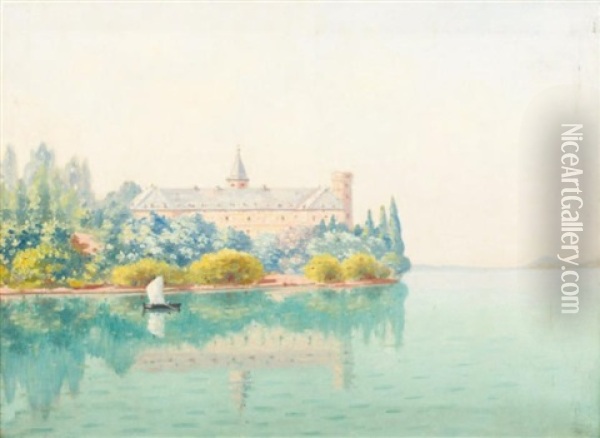 L'abbaye De Haute Combe Oil Painting - Auguste Pegurier