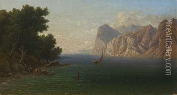 Am Gardasee Oil Painting - Georg Koebel