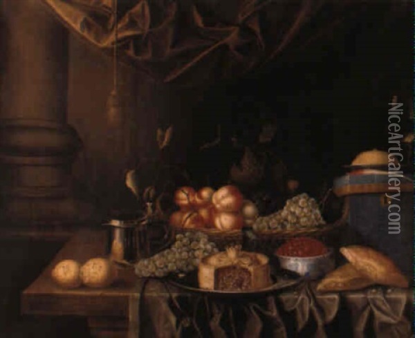 Fruktstilleben Oil Painting - Theodor van Aenvack