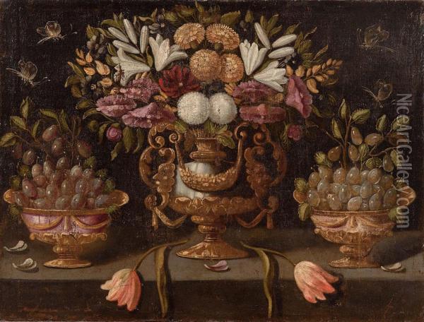 Natura Morta Con Grande Vaso Di Fiori Oil Painting - Juan Bautista de Espinosa