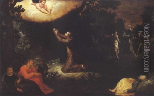 Le Christ Au Mont Des Oliviers Oil Painting - Hans Jordaens III