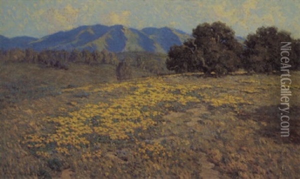 California Poppies Oil Painting - Granville S. Redmond