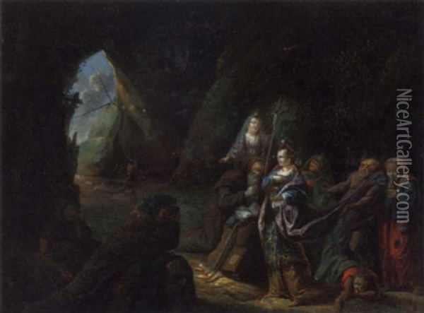 The Temptation Of Saint Antony Oil Painting - David Ryckaert the Younger