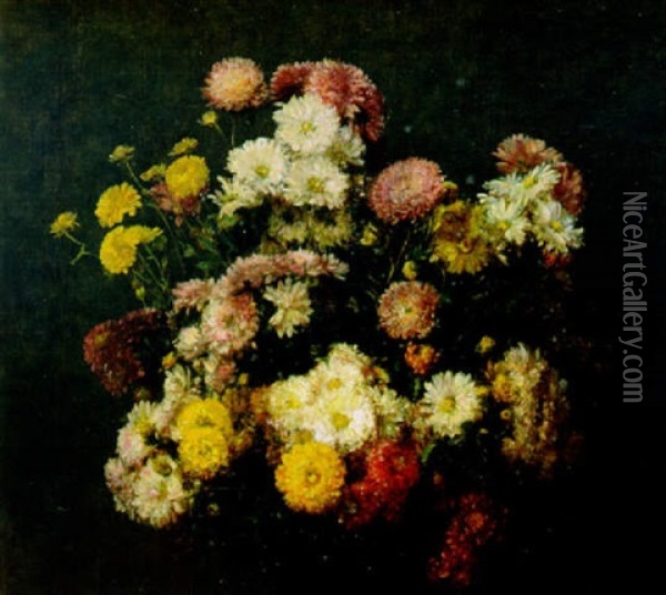 Chrysanthemen Oil Painting - Henri Fantin-Latour