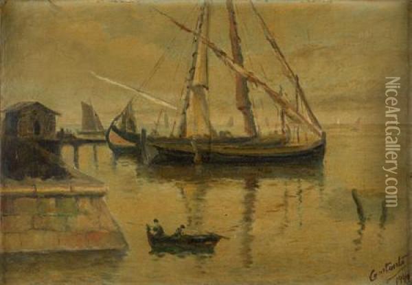 Barcos No Tejo Oil Painting - Gabriel Constante