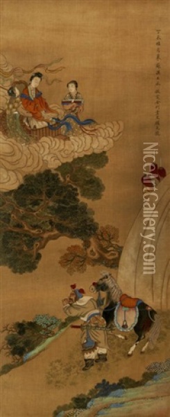 A Chinese Painting Of Immortals Oil Painting -  Gu Jianlong