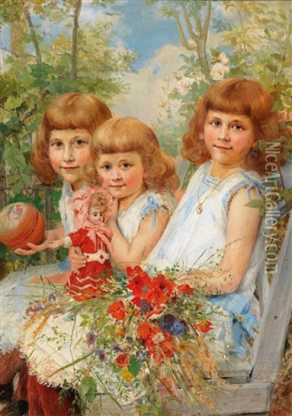 The Three Sisters Oil Painting - Arthur Kurtz