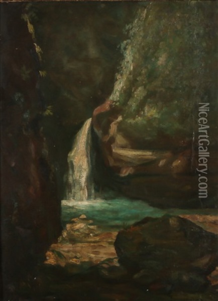 Waterfalls Oil Painting - Teodoro Buenaventura