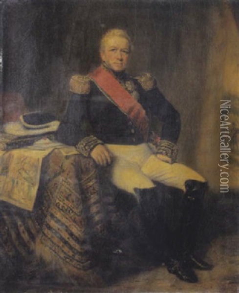 Portrait De Nicolas Joseph, Marquis Maison Oil Painting - Francois Gabriel Guillaume Lepaulle
