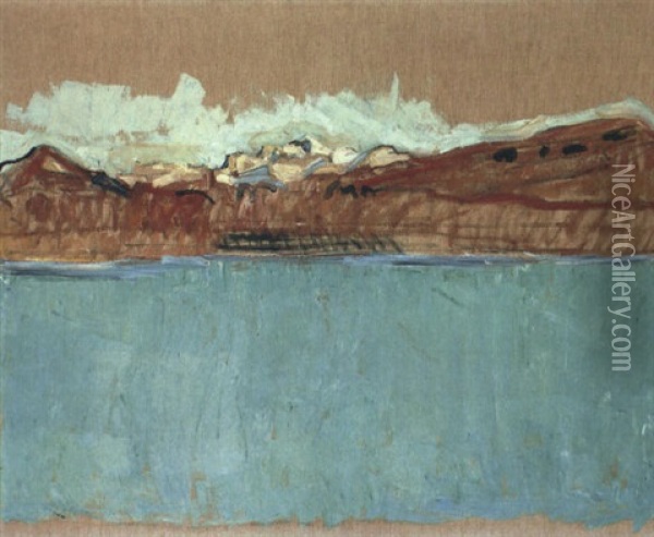 Genfersee Und Montblanc-massiv Am Nachmittag Oil Painting - Ferdinand Hodler