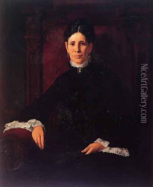 Portrait of Frances Schillinger Hinkle I Oil Painting - Frank Duveneck