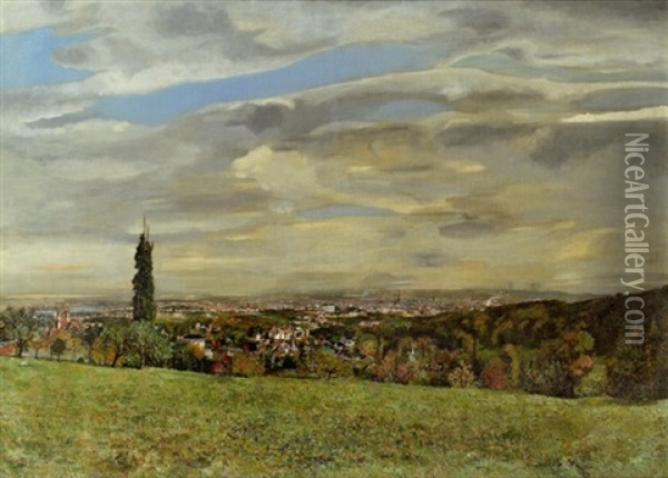Blick Auf Wien Oil Painting - Wilhelm Hans Braun