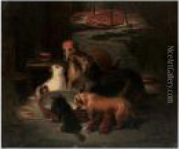 Feeding Time Oil Painting - Landseer, Sir Edwin