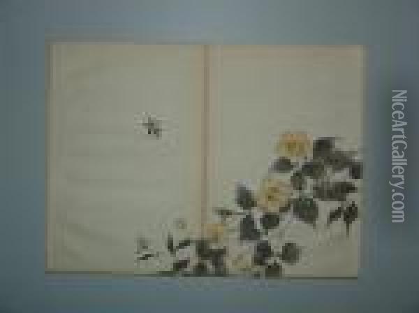 A Sujet De Fleurs Et Insectes Oil Painting - Mochizuki Gyokusen