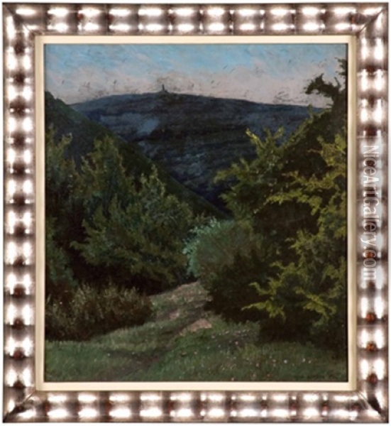 Der Hermannskogel Vom Weidlinger Tal Aus Oil Painting - Max Kahrer