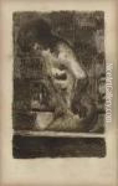 Femme Debout Dans Sa Baignoire From Maitres Et Petits Maitresd'aujourd'hui Oil Painting - Pierre Bonnard